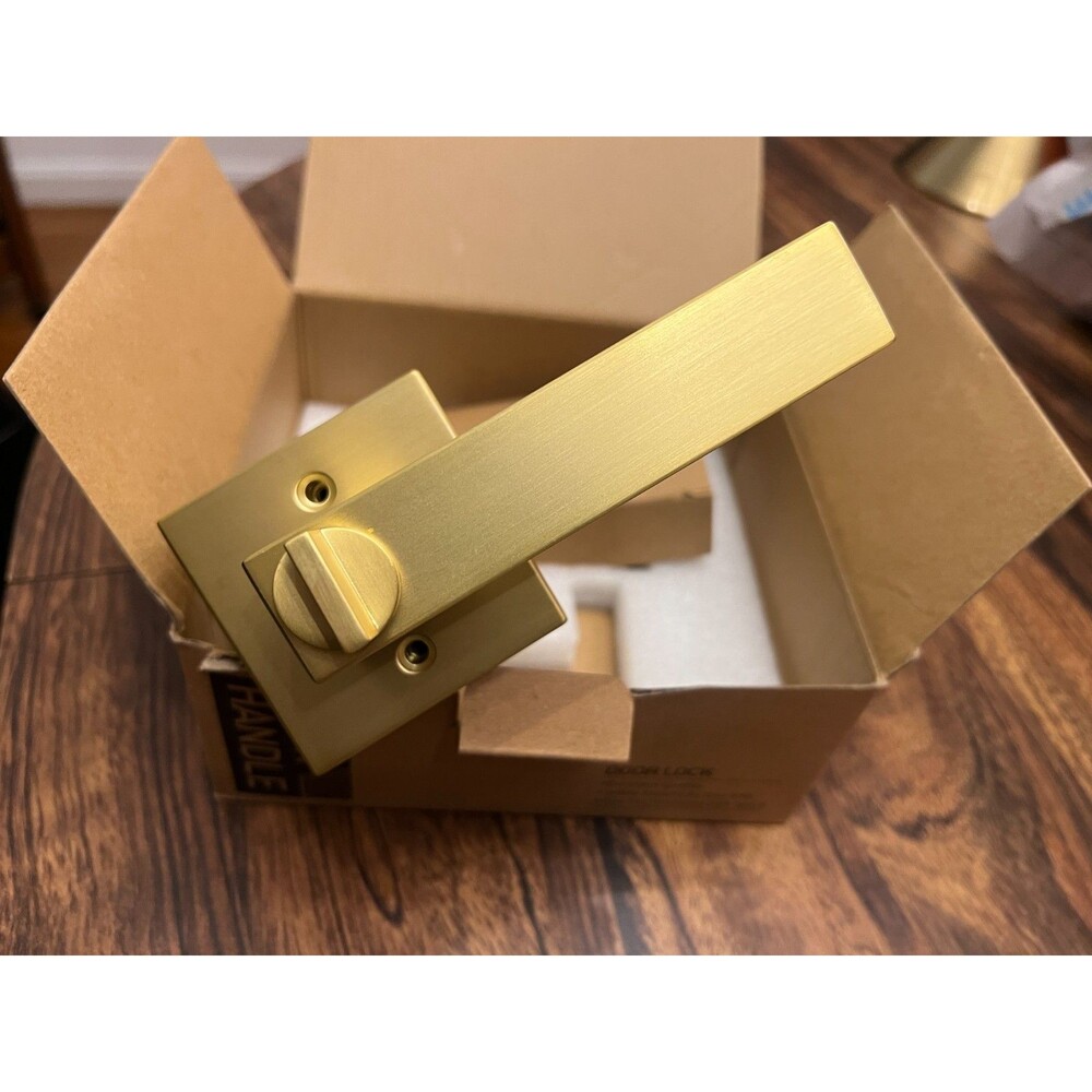 brushed gold privacy door handle